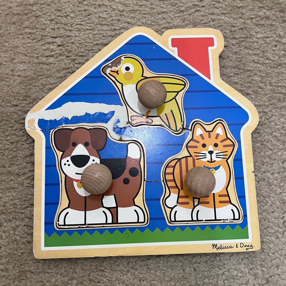 Melissa & Doug Pet House Puzzle - Blue, Brown, Yellow